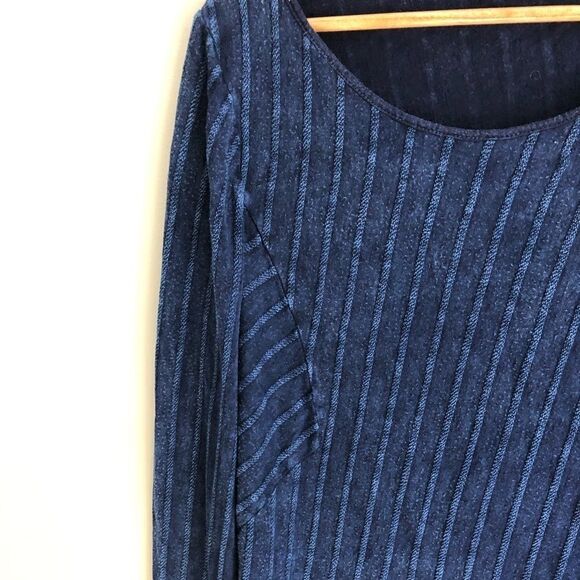 Soft Surroundings Antibes Top Blue Ribbed Textured - Picture 4 of 6